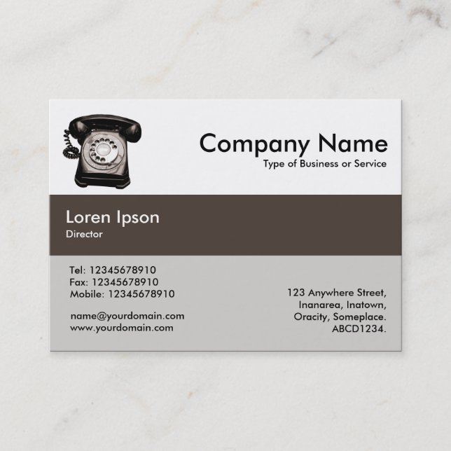 Center Band Colors - Brown - Hotline Business Card (Front)