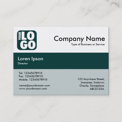 Center Band Colors _ Dark Green _ Your Logo Business Card
