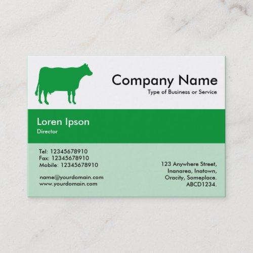 Center Band Colors _ Grass Green _ Cow Business Card