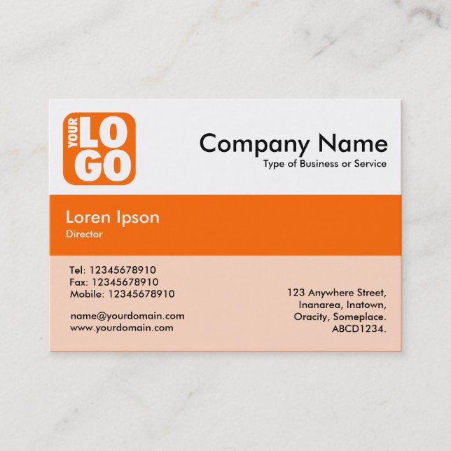 Center Band Colors - Orange - Your Logo Business Card (Front)