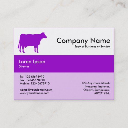 Center Band Colors _ Purple _ Cow Business Card