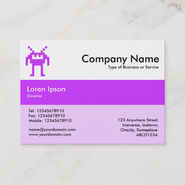 Center Band Colors - Purple - Nanobot Business Card (Front)