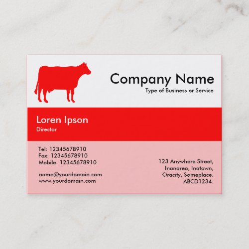 Center Band Colors _ Red _ Cow Business Card
