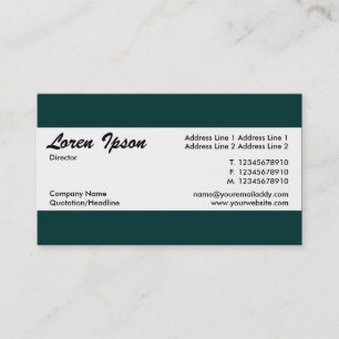 Center Band - Dark Green (003333) Business Card