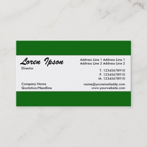 Center Band _ Deep Grass Green 006600 Business Card