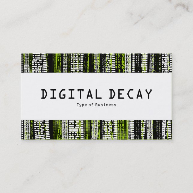 Center Band  - Digital Decay - Martian Green Business Card (Front)