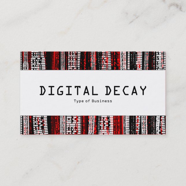 Center Band  - Digital Decay - Red Business Card (Front)