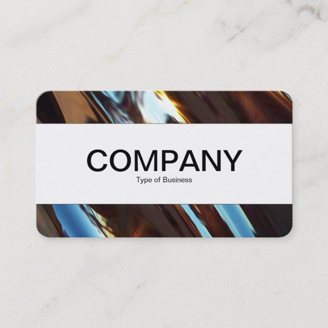 Center Band (edged) - Abstract Metallic Business Card (Front)