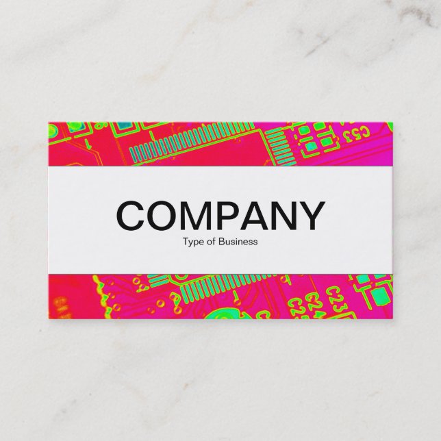Center Band (edged) - Colourful Abstract Circuitry Business Card (Front)