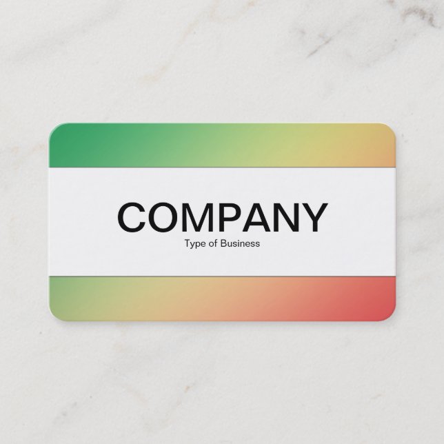 Center Band (edged) - Gradient Grn, Yellw, Red Business Card (Front)