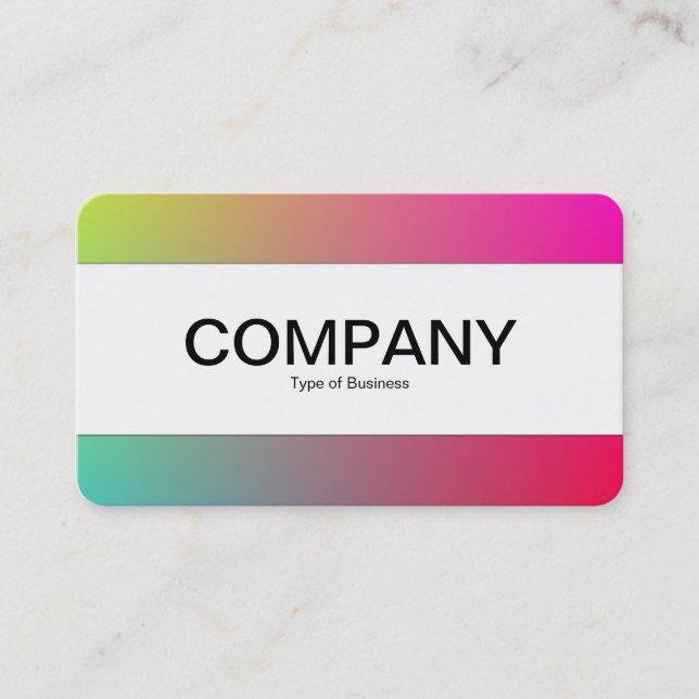 Center Band (edged) - Gradient Y,M,B,R, Business Card (Front)