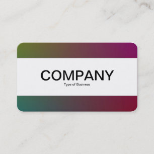 Center Band (edged) - Gradient Y,M,B,R, Dark Business Card