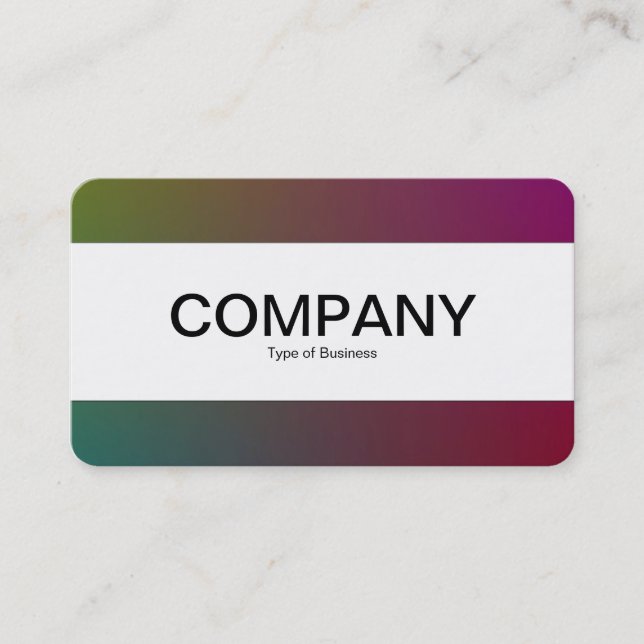 Center Band (edged) - Gradient Y,M,B,R, Dark Business Card (Front)