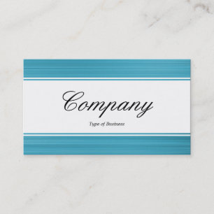 Center Band (edged) - Script - Brushed Pale Blue Business Card