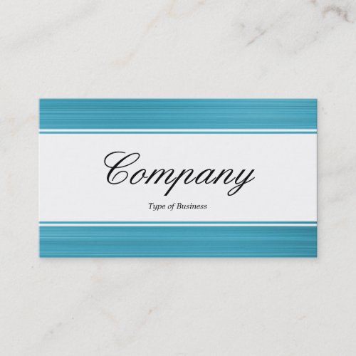Center Band (edged) - Script - Brushed Pale Blue Business Cards