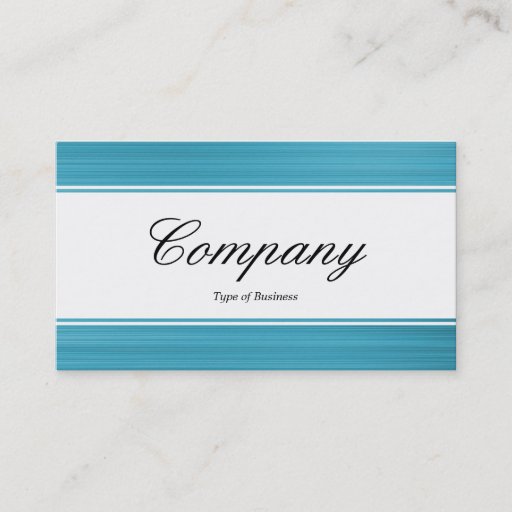 Customizable Center Band (edged) - Script - Brushed Pale Blue Business Cards