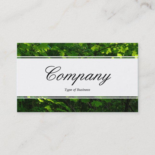 Center Band (edged) - Script - Leaves of Spring Business Card (Front)