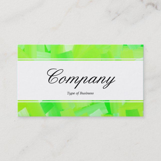 Center Band (edged) - Script - Painted Green Business Card (Front)