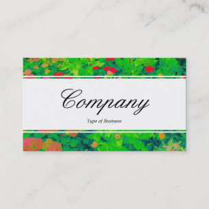 Center Band (edged) - Script - Psychedelic Flower  Business Card