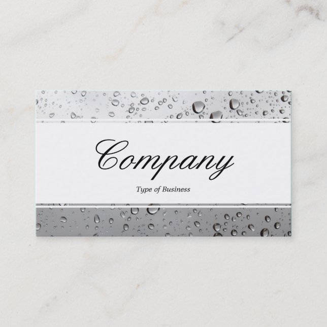 Center Band (edged) - Script - Rain Window Business Card (Front)