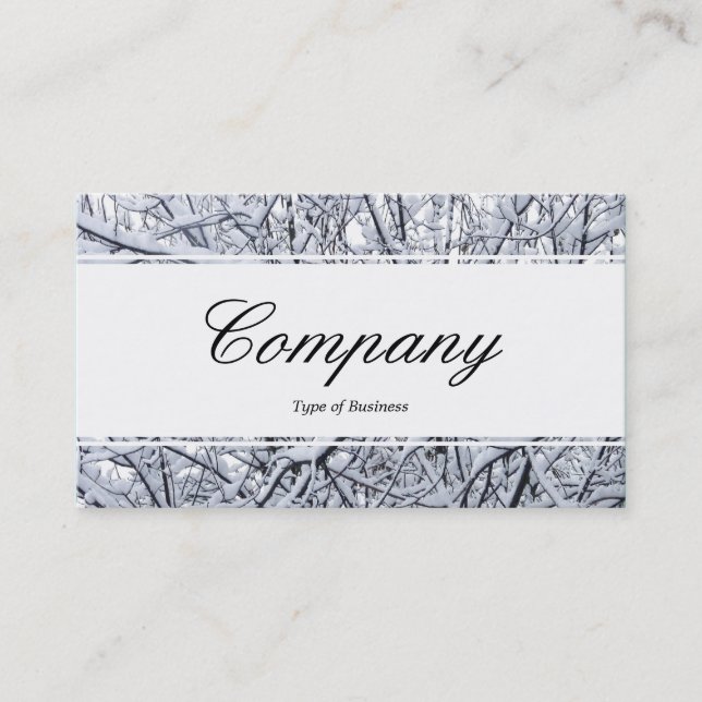 Center Band (edged) - Script - Snowy Branches Business Card (Front)