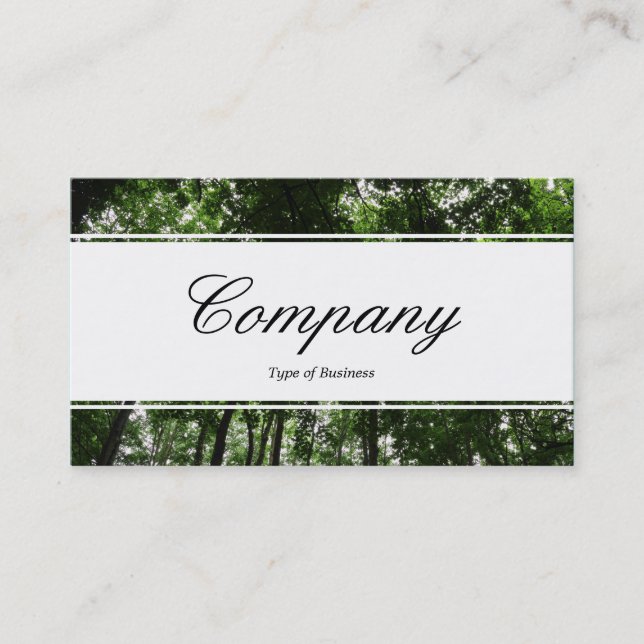 Center Band (edged) - Script - Woodland Canopy 01 Business Card (Front)
