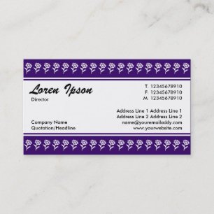 Center Band (Flower Border) - Deep Violet Business Card