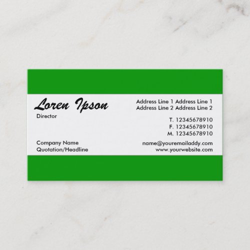 Center Band _ Green 009900 Business Card