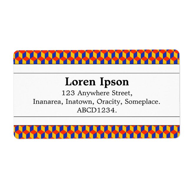 Center Band II - Block Pattern Label (Front)