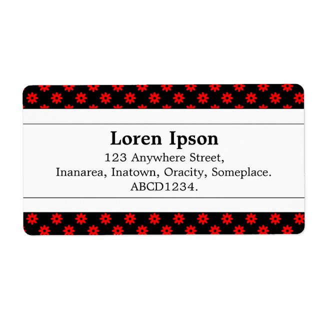 Center Band II - Red Flower Dots Label (Front)