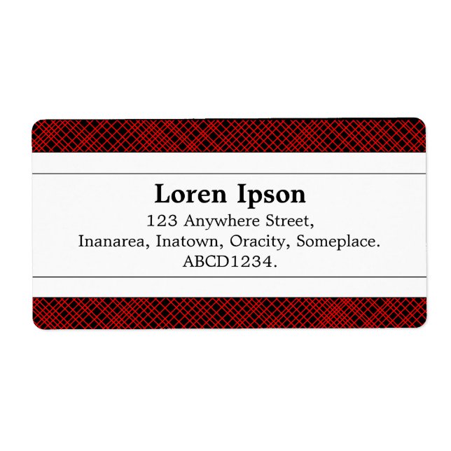 Center Band II - Red Hatch Lines Label (Front)