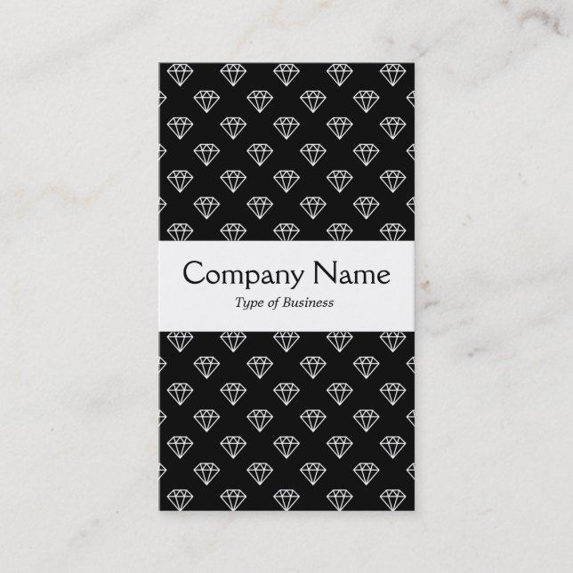 Center Band - Jewels - White on Black Business Card (Front)