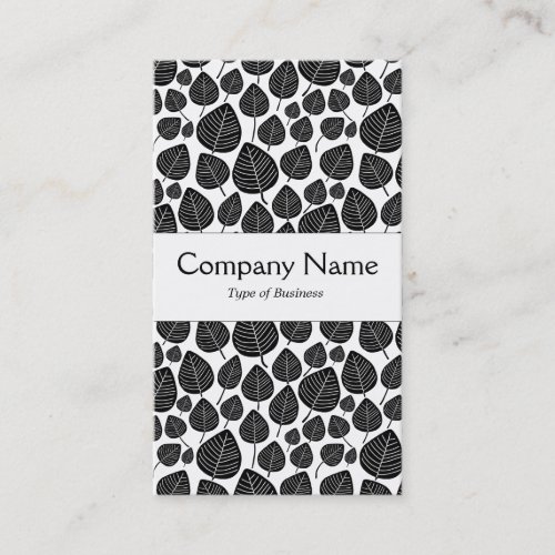 Center Band _ Leaves _ Black on White Business Card