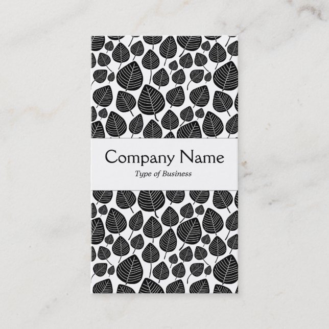 Center Band - Leaves - Black on White Business Card (Front)