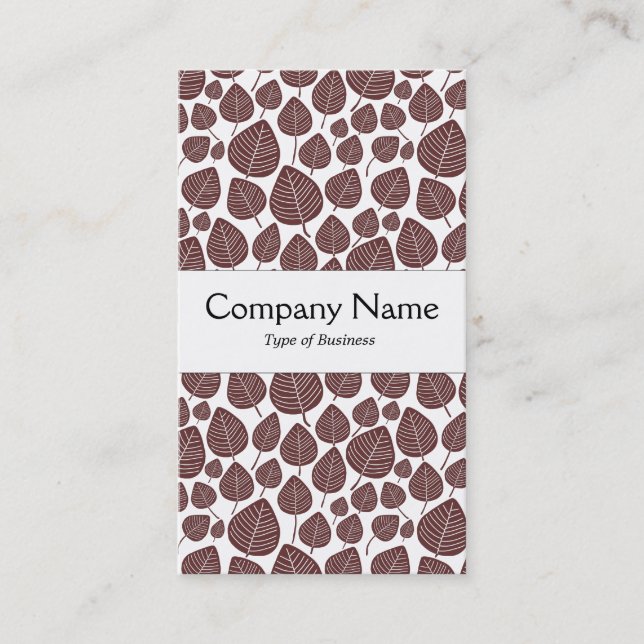 Center Band - Leaves - Dark Brown on White Business Card (Front)