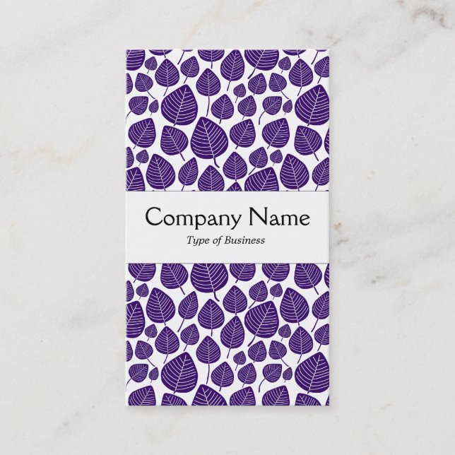 Center Band - Leaves - Deep Purple on White Business Card (Front)
