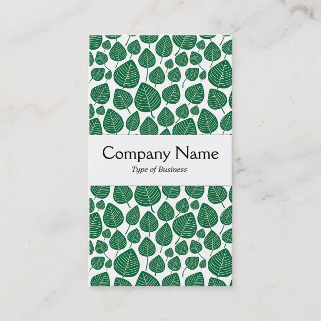 Center Band - Leaves - Forest Green on White Business Card (Front)