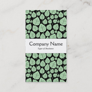 Center Band - Leaves - Ghost Green on Black Business Card