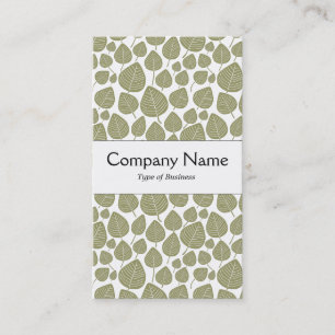 Center Band - Leaves - Khaki on White Business Card