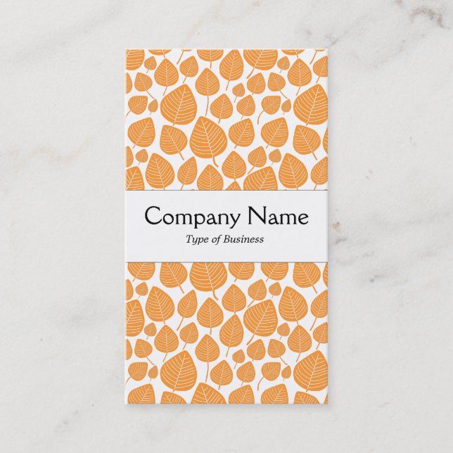Center Band - Leaves - Light Orange on White Business Card (Front)