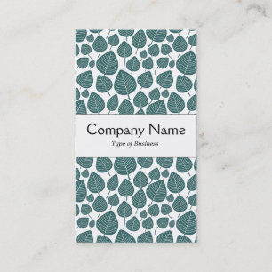 Center Band - Leaves - Moss Green on White Business Card