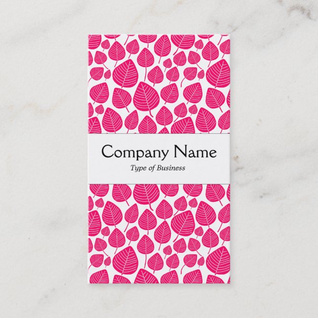 Center Band - Leaves - Neon Red on White Business Card (Front)