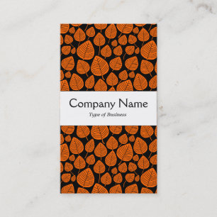 Center Band - Leaves - Orange on Black Business Card