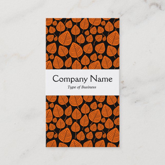 Center Band - Leaves - Orange on Black Business Card (Front)