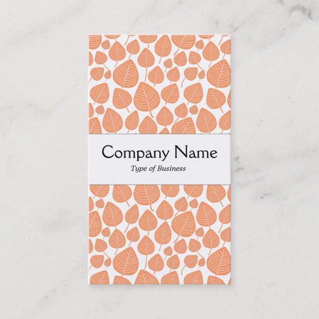 Center Band - Leaves - Peach on White Business Card (Front)