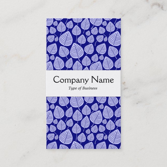 Center Band - Leaves - Powder Blue on Navy Business Card (Front)