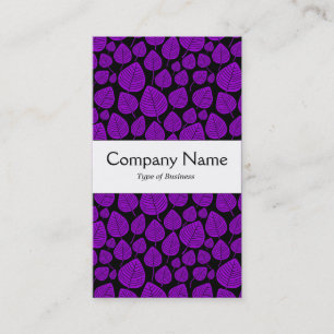 Center Band - Leaves - Purple on Black Business Card