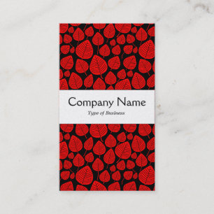 Center Band - Leaves - Red on Black (Gold) Business Card