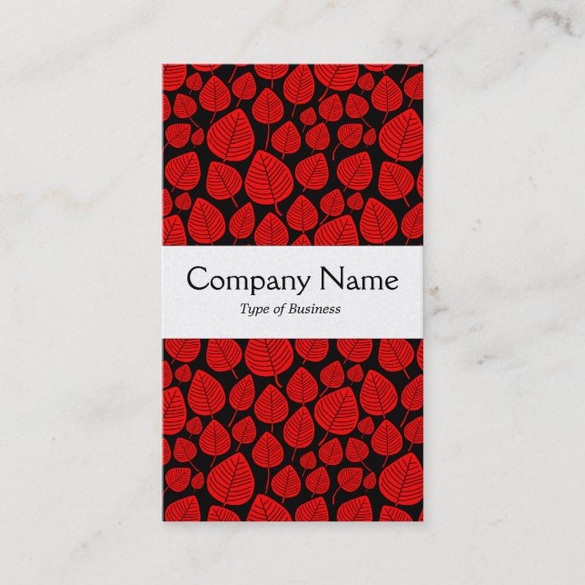 Center Band - Leaves - Red on Black (Gold) Business Card (Front)