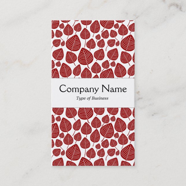 Center Band - Leaves - Ruby on White Business Card (Front)